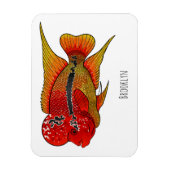 Magnet Flexible Caricature de poisson cichlide à fleur (Vertical)