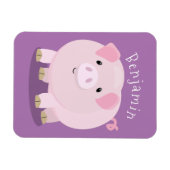 Magnet Flexible Caricature de porc mignon rose pot vendue (Horizontal)