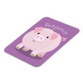Magnet Flexible Caricature de porc mignon rose pot vendue (Côté Gauche)