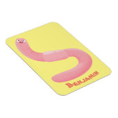 Magnet Flexible Caricature de vers de terre rose joli (Côté Droit)