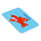 Magnet Flexible Caricature de vol d'avion rouge mignon (Côté Droit)