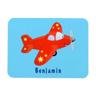 Magnet Flexible Caricature de vol d'avion rouge mignon
