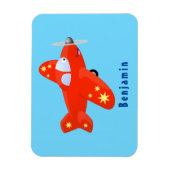 Magnet Flexible Caricature de vol d'avion rouge mignon (Vertical)