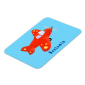 Magnet Flexible Caricature de vol d'avion rouge mignon (Côté Gauche)