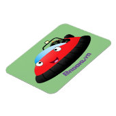 Magnet Flexible Caricature d'hovercraft rouge joyeux (Côté Gauche)