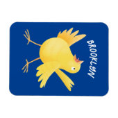 Magnet Flexible Caricature d'oiseau canari jaune chantant mignon (Horizontal)