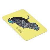 Magnet Flexible Caricature d'oiseau de faisan paon de Bornéo (Côté Droit)
