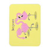 Magnet Flexible Caricature en trio flamand rose mou (Vertical)