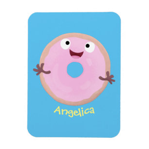 Magnet Flexible Caricature joli beignet rose vitré