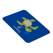 Magnet Flexible Caricature joyeuse de tortue de mer verte mignonne (Côté Droit)