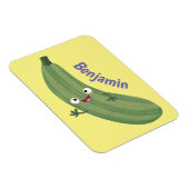 Magnet Flexible Caricature joyeux de courgettes mignonnes (Côté Droit)