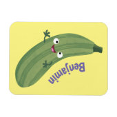 Magnet Flexible Caricature joyeux de courgettes mignonnes (Horizontal)
