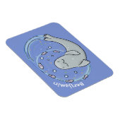 Magnet Flexible Caricature joyeux de phoque et de poisson bleu (Côté Droit)
