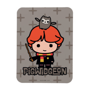 Magnet Flexible Caricature Ron Weasley et Pigwidgeon