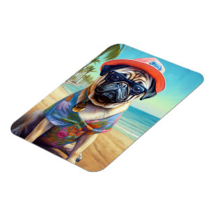 Magnet Flexible Carlin sur la plage, cadeau d'été pour amoureux de