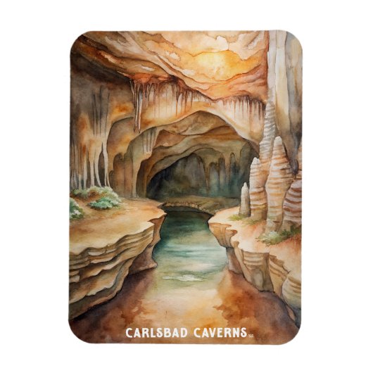 Magnet Flexible Carlsbad Caverns National Park Aquarelle Peinture (Vertical)