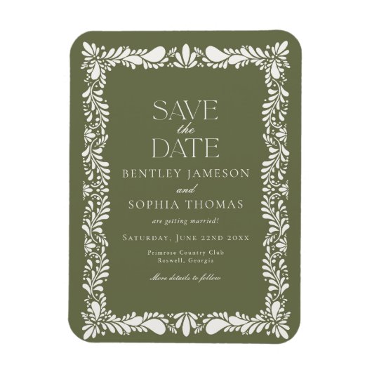 Magnet Flexible Carreau de Talavera vert Fiesta espagnole Enregist (Vertical)