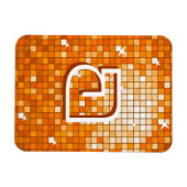 Magnet Flexible Carrelage Disco Orange Premium aimant monogramme (Horizontal)