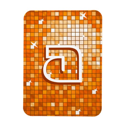 Magnet Flexible Carrelage Disco Orange Premium aimant monogramme (Vertical)