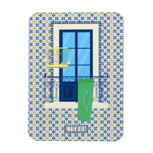 Magnet Flexible Carrelage portugais et balcon de fenêtre avec oise