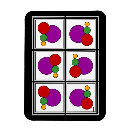 Magnet Flexible Carrés et cercles Abstraits (Vertical)