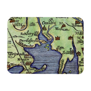 MAGNET FLEXIBLE CARTE 1677 DE LA NOUVELLE ANGLETERRE