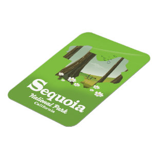 Magnet Flexible carte affiche de voyage du parc national de Sequoi