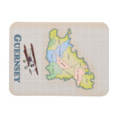 Magnet Flexible carte ancienne de Guernesey (Horizontal)