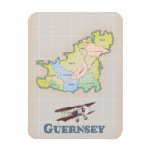 Magnet Flexible carte ancienne de Guernesey (Vertical)