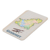 Magnet Flexible carte ancienne de Guernesey (Côté Gauche)