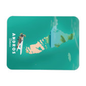 Magnet Flexible Carte Andros Bahamas Vacances. (Horizontal)