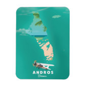 Magnet Flexible Carte Andros Bahamas Vacances. (Vertical)