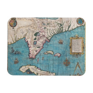 Magnet Flexible Carte antique de Floride et Cuba