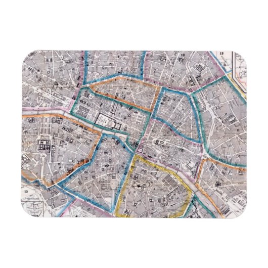 Magnet Flexible Carte antique de Paris (Horizontal)