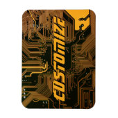 Magnet Flexible Carte circuit orange PCB personnalisée geek Out (Vertical)