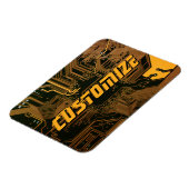 Magnet Flexible Carte circuit orange PCB personnalisée geek Out (Côté Gauche)