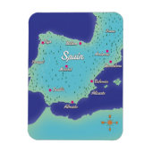 Magnet Flexible Carte Classique De L'Espagne (Vertical)