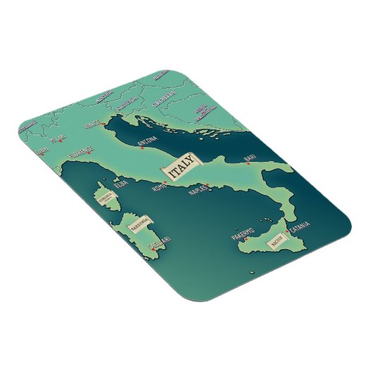 Magnet Flexible Carte Classique d'Italie (Côté Droit)
