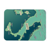 Magnet Flexible Carte Classique d'Italie (Horizontal)