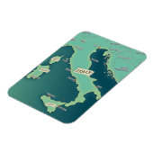 Magnet Flexible Carte Classique d'Italie (Côté Gauche)