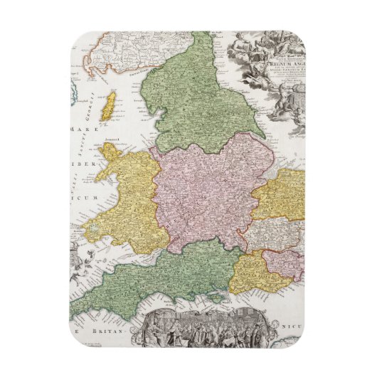 Magnet Flexible Carte d'Angleterre | 1760 (Vertical)