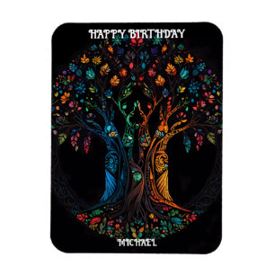 Magnet Flexible Carte d'anniversaire avec arbre en couleur complèt