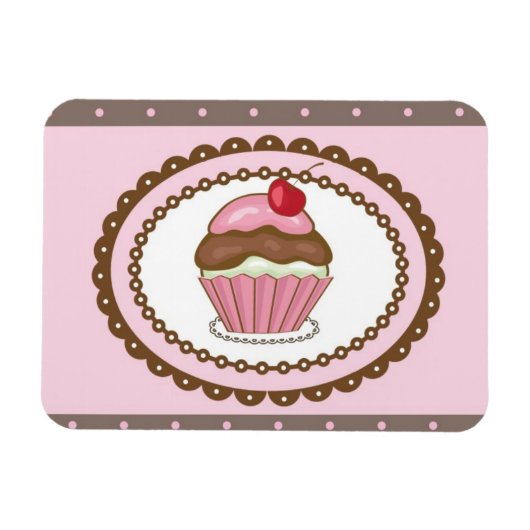 Magnet Flexible Carte d'anniversaire avec cupcake (Horizontal)