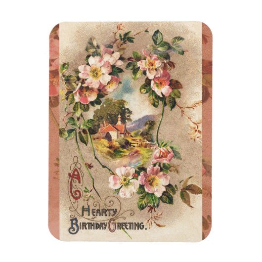 Magnet Flexible Carte d'anniversaire vintage (Vertical)