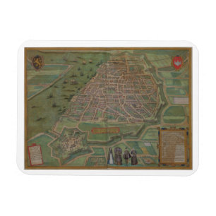 Magnet Flexible Carte d'Anvers, de "Civitates Orbis Terrarum" par