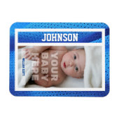 Magnet Flexible Carte de baseball à mailles bleues pour bébé (Horizontal)