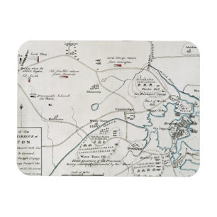 MAGNET FLEXIBLE CARTE DE BOSTON-CONCORD, 1775