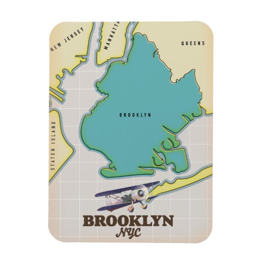 Magnet Flexible Carte de Brooklyn New York (Vertical)