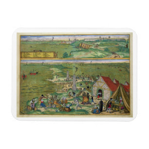 Magnet Flexible Carte de Cadix, de "Civitates Orbis Terrarum" par