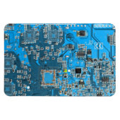Magnet Flexible Carte de circuit Geek d'ordinateur bleu (Horizontal)